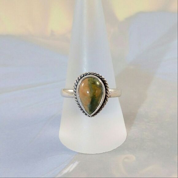 Jasper Ring in Sterling Silver Size 9-1/4 - Picture 3 of 6